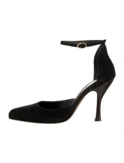 Pre-owned Neous Suede D'orsay Pumps In Black