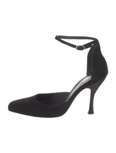 Pre-owned Neous Suede D'orsay Pumps In Black