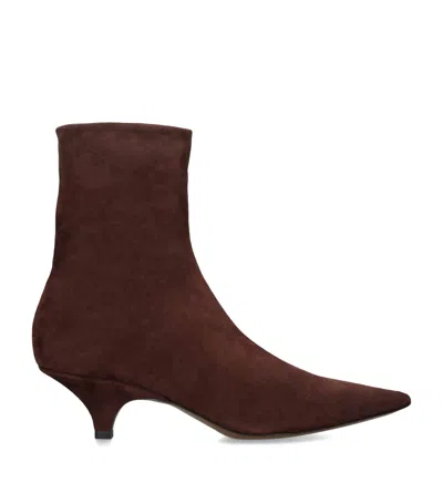 Neous Suede Poera Sock Ankle Boots 40 In Brown