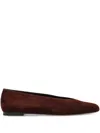 Neous Suede Pointed-toe Flats In Brown