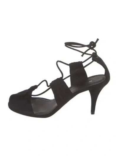 Pre-owned Neous Suede Sandals In Black