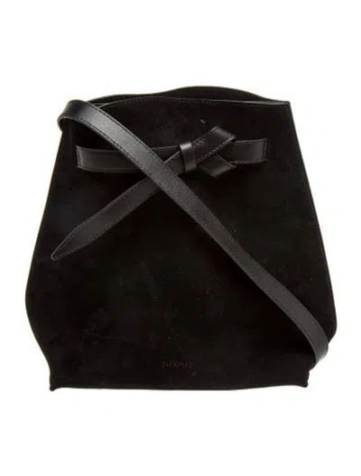 Pre-owned Neous Suede Shoulder Bag In Black