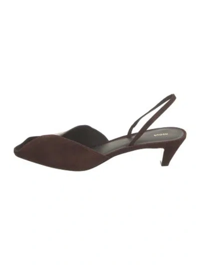 Pre-owned Neous Suede Slingback Pumps In Brown