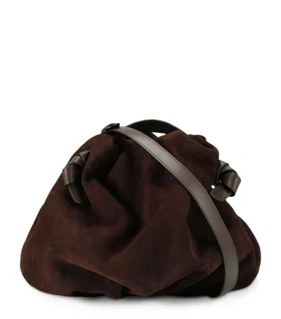 Neous Suede Taurus Dumpling Top-handle Bag In Brown