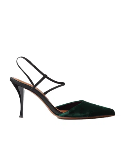 Neous Tangra Pointed Shoes With Exposed Heels In Green