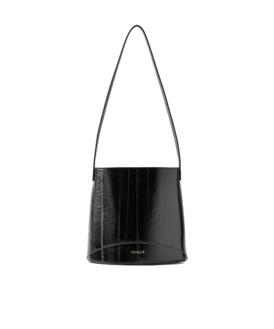 Neous Pardalis 2.0 Eel-effect Leather Shoulder Bag In Black