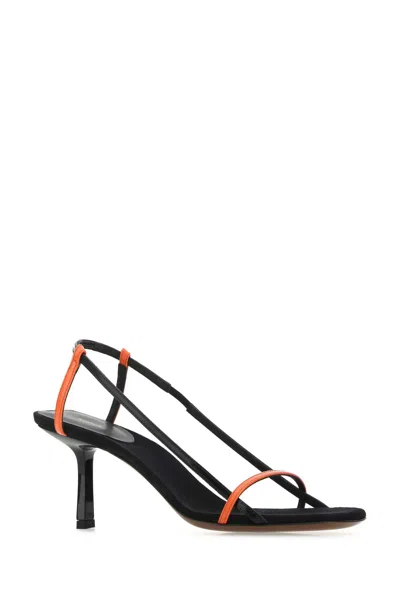 Neous Two-tone Leather Merga Sandals In Black