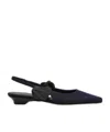 Neous Uba Bow-detail Flat Shoes In Blue