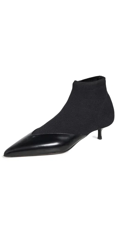 Neous Vega Shell And Leather Point-toe Ankle Boots In Black