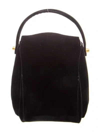 Pre-owned Neous Velvet Top Handle Bag In Black