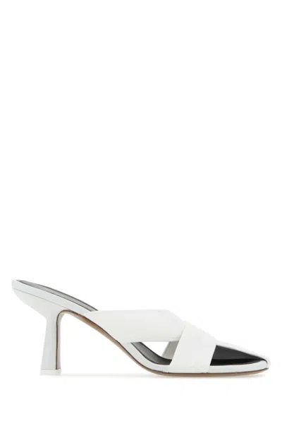 NEOUS WHITE SLIP ON HEELS