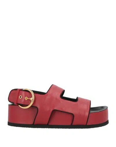 Neous Woman Sandals Garnet Size 9 Soft Leather In Red