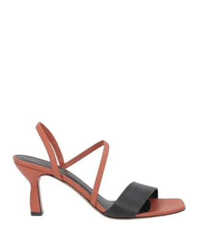Neous Woman Sandals Tan Size 8 Calfskin In Brown