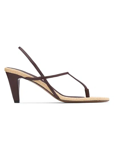 Neous Women's Arneb 65mm Leather & Raffia Slingback Sandals In Brown