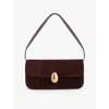 Neous Womens Dark Chocolate Phoenix Baguette Detachable-strap Suede Shoulder Bag In Dark Chocolate
