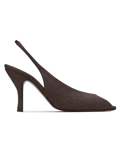 Neous Women's Hamal 85mm Raffia Slingback Pumps In Brown