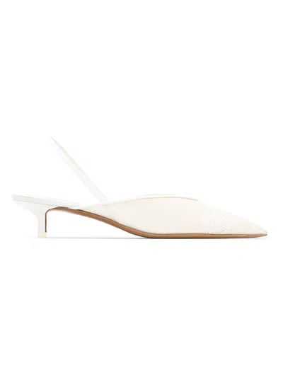 Neous Women's Irena Lace 40mm Slingback Kitten Heels In Cream
