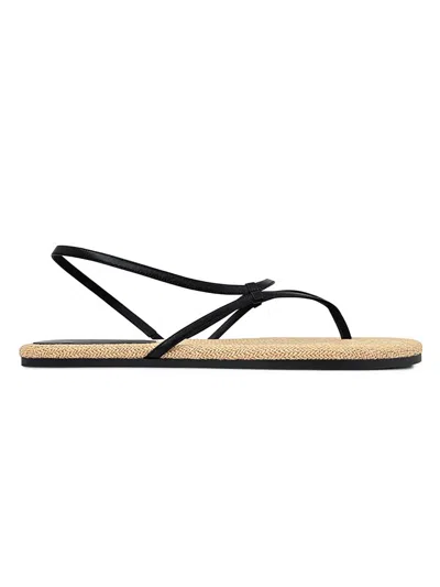 Neous Women's Lawan Leather & Raffia Slingback Sandals In Black