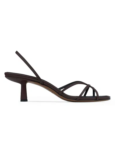 Neous Ibor Leather Slingback Sandals In Brown