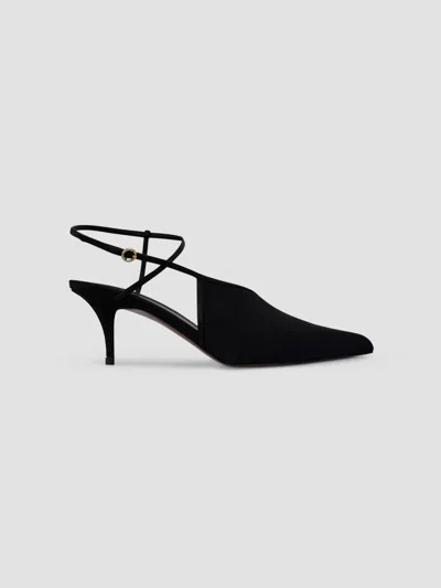 Neous Women's Orani Crepe 65mm Slingback Heels In Black