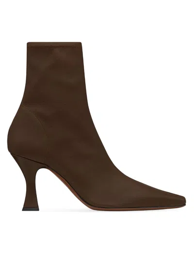 Neous Women's Ran 80mm Stretch-leather Ankle Boots In Brown