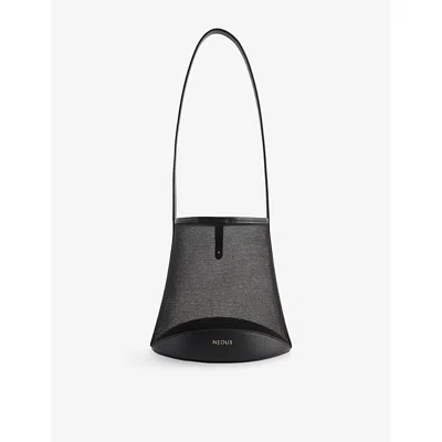 Neous Womens Black Pardalis Sheer Bucket Bag In Gray