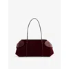 Neous Womens Burgundy Berenices Baguette Leather Shoulder Bag