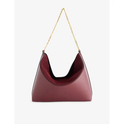 Neous Womens Pavo West Leather Shoulder Bag Burgundy
