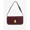 Neous Clasp-fastening Suede Shoulder Bag In Burgundy