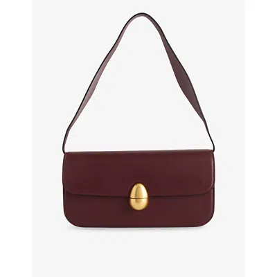 Neous Womens Phoenix Baguette Leather Shoulder Bag Burgundy