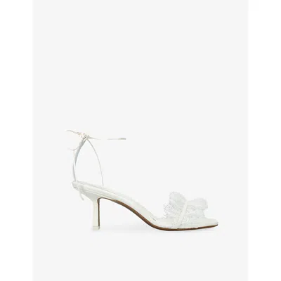 Neous Womens Cream Belel Lace Heeled Sandals Eur 37.5 / 4.5 Uk In White