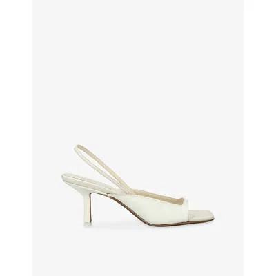 Neous Womens Cream Kamui 65 Leather Heeled Sling-back Pumps Eur 39.5 / 6.5 Uk In White