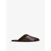 Neous Leather Atik Slides In Dark Brown