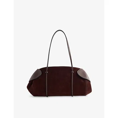 Neous Womens Dark Chocolate Berenices Baguette Leather Shoulder Bag