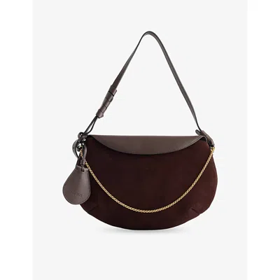 Neous Womens Dark Chocolate Libra Suede And Leather Shoulder Bag In Brown