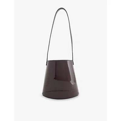 Neous Womens Dark Chocolate Pardalis Leather Bucket Bag In Brown