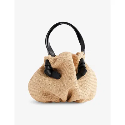 Neous Womens  Taurus 1.0 Mini Raffia Top-handle Bag In Natural/black