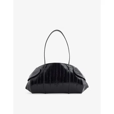 Neous Womens  Berenices East West Leather Shoulder Bag In Black