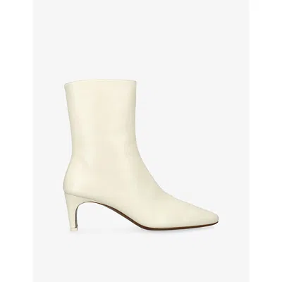 Neous Womens Nervia Heeled Leather Ankle Boots Cream Eur 36 / 3 Uk