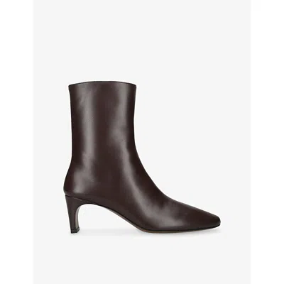 Neous Womens Nervia Heeled Leather Ankle Boots Dark Brown Eur 38/5 Uk