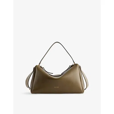 Neous Womens Olive Scorpius Leather Tote Bag In Green