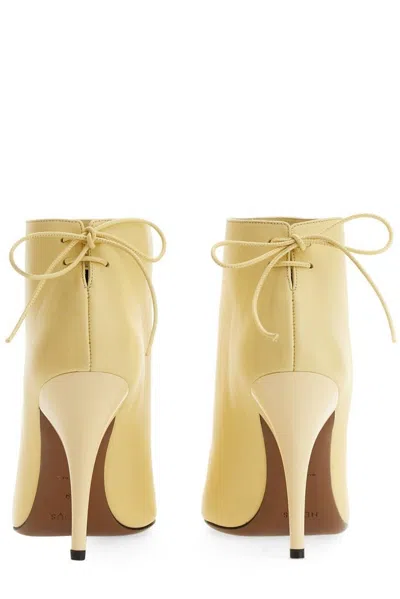 Neous Elegant Back Lacing Boot With 9.5 Cm Heel For Women In White