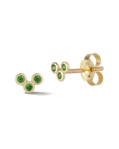 Nephora 14k 0.09 Ct. Tw. Tsavorite Cluster Earrings In Gold