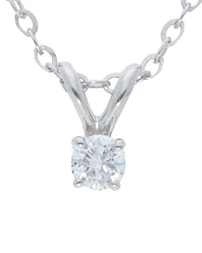 Nephora 14k 0.10 Ct. Tw. Diamond 4 Prong Solitaire Necklace In Silver