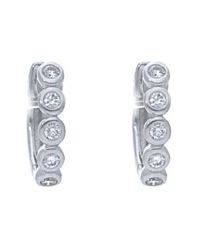 Nephora 14k 0.15 Ct. Tw. Diamond Plain Huggie Hoops In Metallic