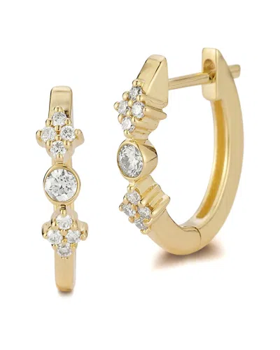 Nephora 14k 0.19 Ct. Tw. Diamond Cluster Huggie Earrings In Gold