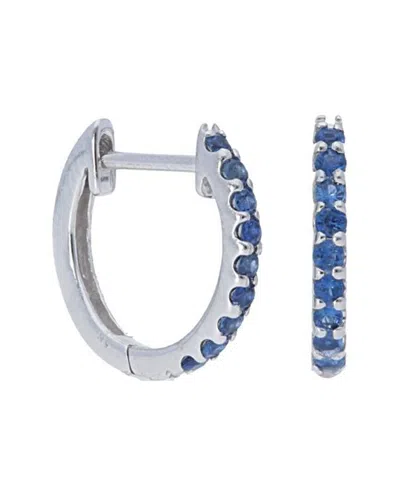 Nephora 14k 0.20 Ct. Tw. Blue Sapphire Huggie Earrings