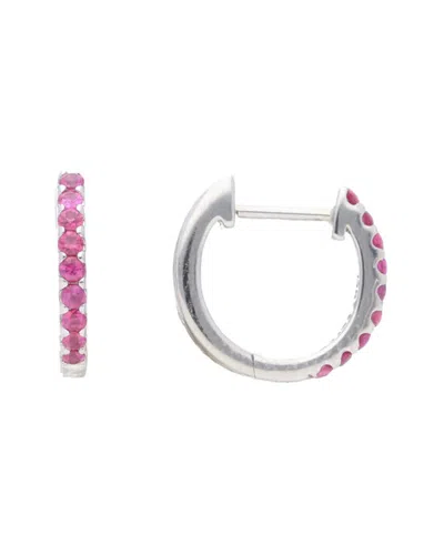 NEPHORA NEPHORA 14K 0.20 CT. TW. RUBY HUGGIE EARRINGS