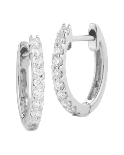 Nephora 14k 0.36 Ct. Tw. Diamond Huggie Hoops In Silver