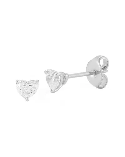 Nephora 14k 0.65 Ct. Tw. Diamond Heart Studs In Silver